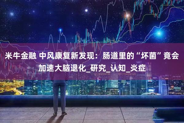 米牛金融 中风康复新发现：肠道里的“坏菌”竟会加速大脑退化_研究_认知_炎症